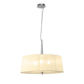 Loewe Polished Chrome-Cream Ceiling Lights Mantra Single Pendant Loewe Polished Chrome-Cream Ceiling Lights Mantra Single Pendant